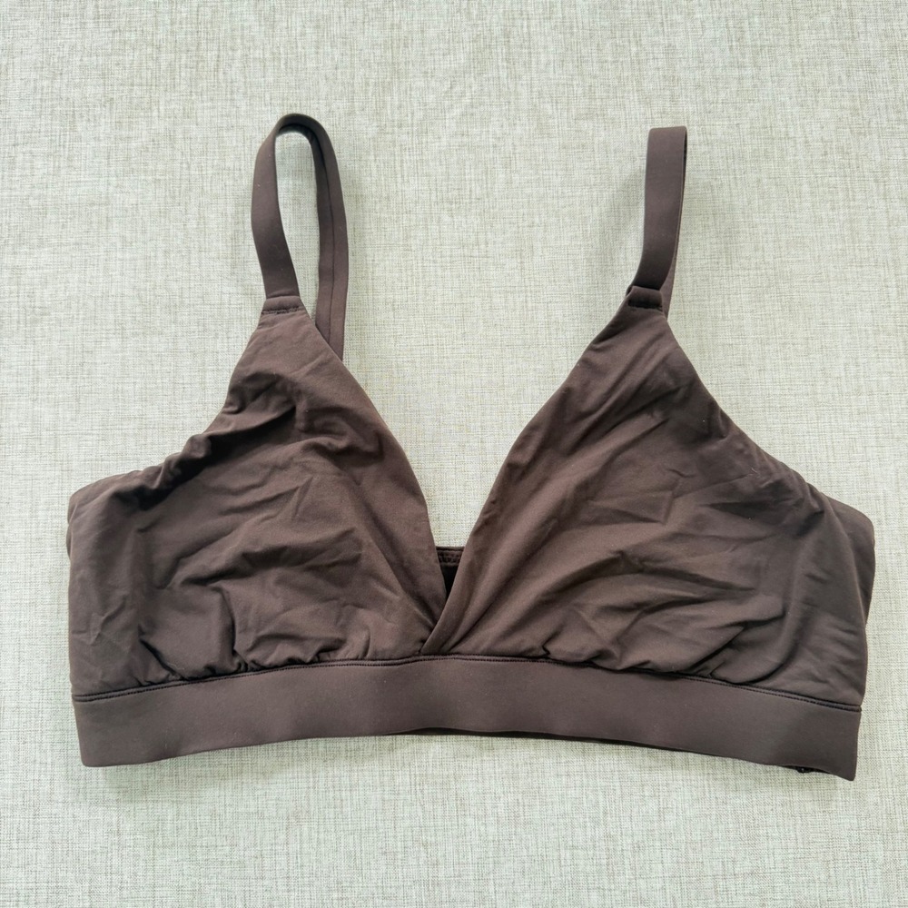 Skims Fits Everybody Triangle Bralette Espresso Brown 2X Wireless Bra